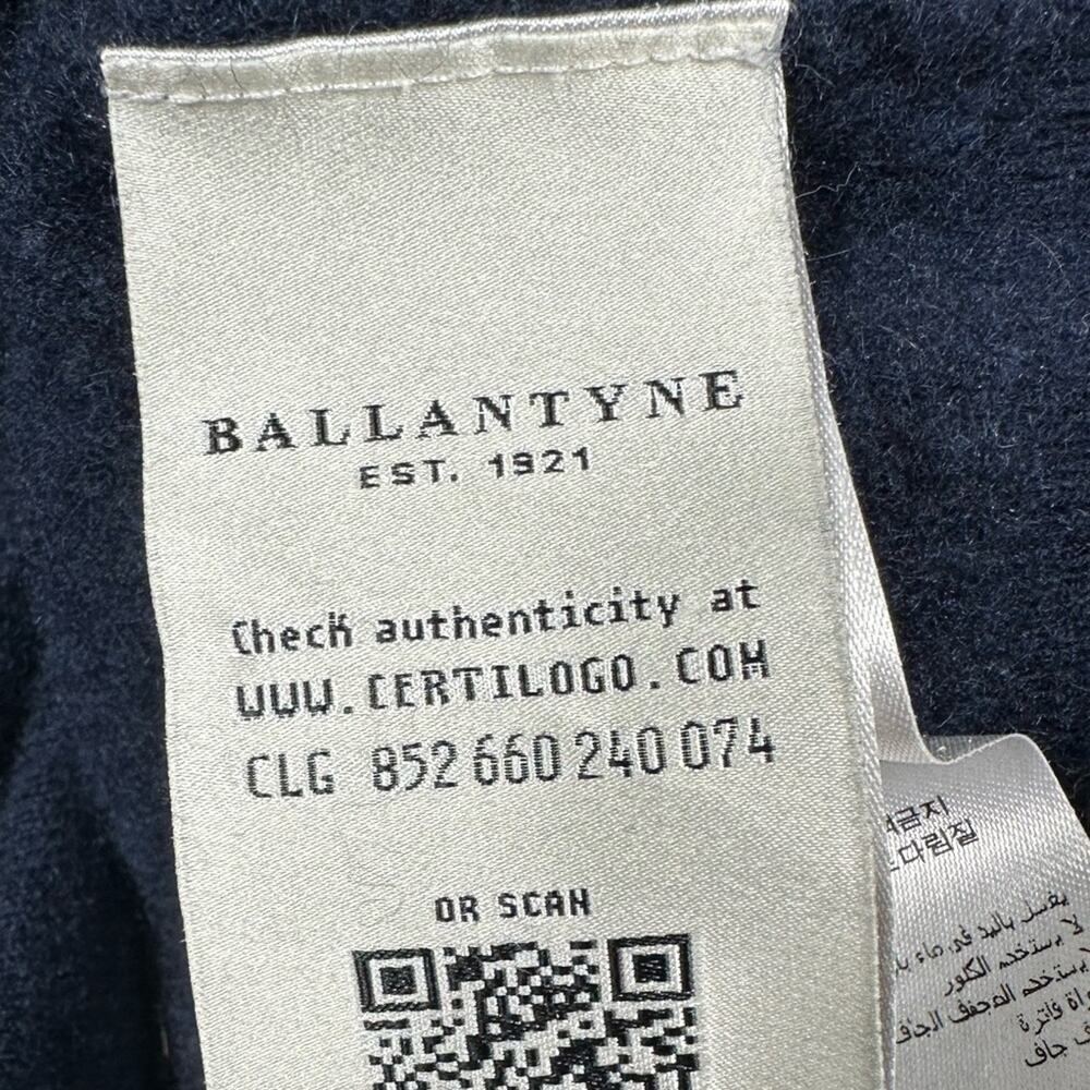 Ballantyne Women’s 100% Cashmeree V-Neck Jumper Sweater Navy Blue Size Small - Picture 9 of 10